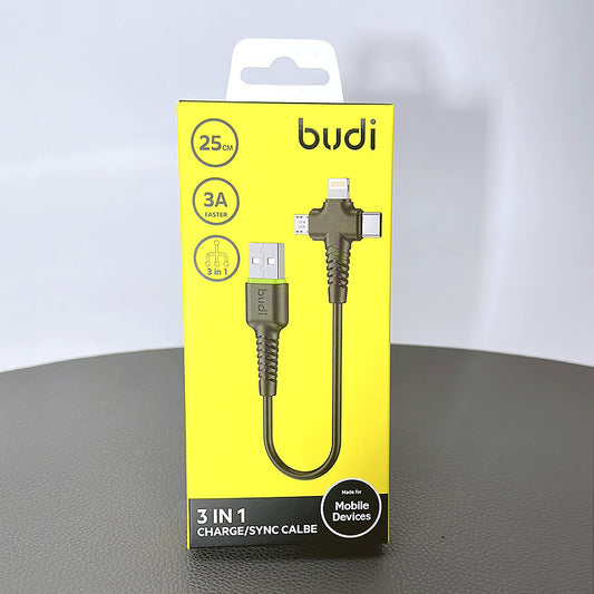 Budi 25cm 3 in 1 3A faster cable DC150+025