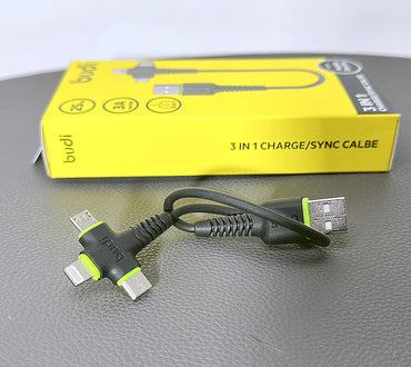 Budi 25cm 3 in 1 3A faster cable DC150+025