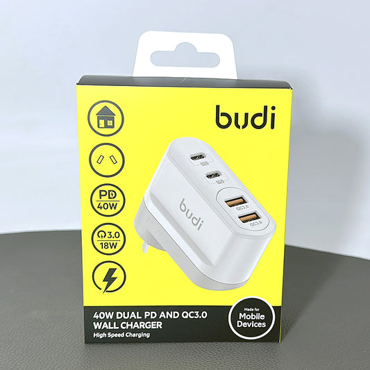 Budi Dual PD 40W QC 3.0 wall charger M8J030ATQ
