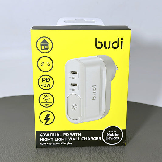 Budi Dual PD 40W with night light wall charger M8J030AD