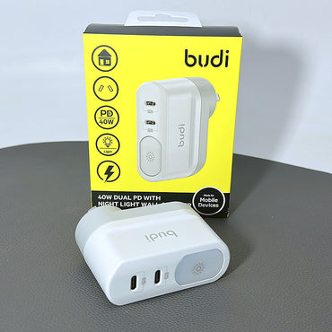 Budi Dual PD 40W with night light wall charger M8J030AD