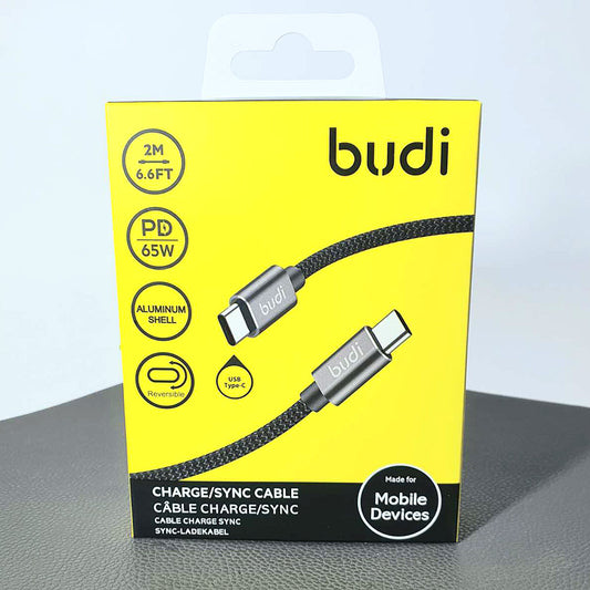 Budi 2m PD 65W Type-C to Type-C cable DC206TT20