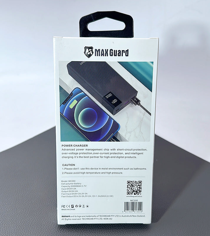Maxguard 20000 mah PD QC 3.0 2USB+Type-C power bank MC200