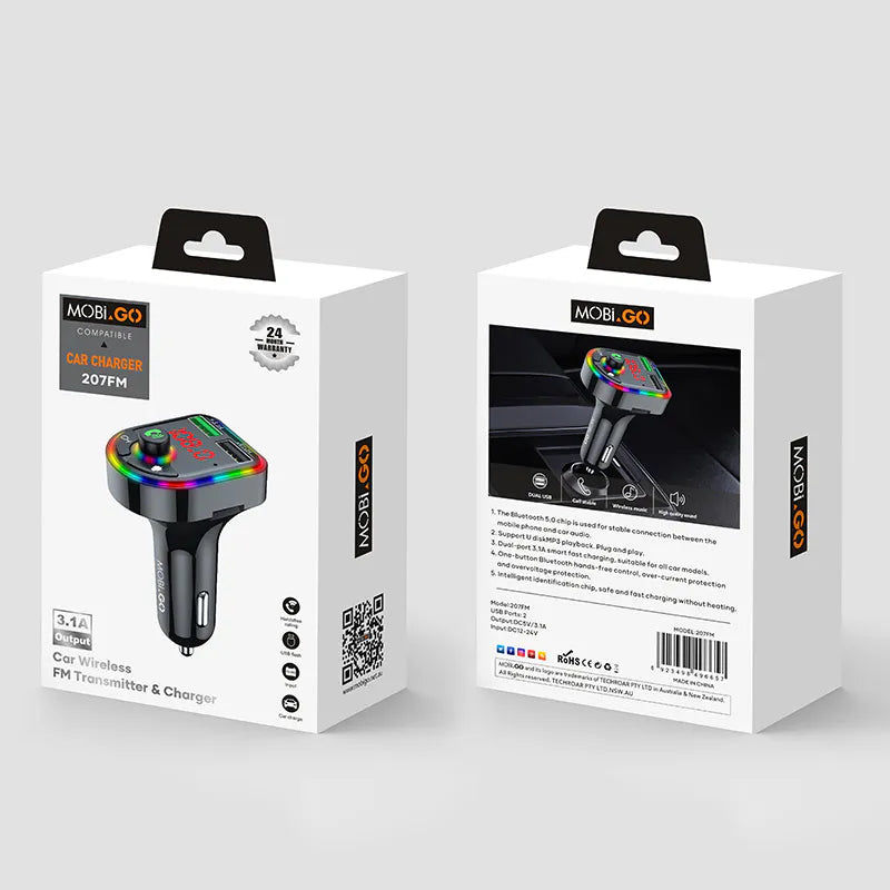 Mobigo 207FM Car Wireless FM Transmitter & Charger