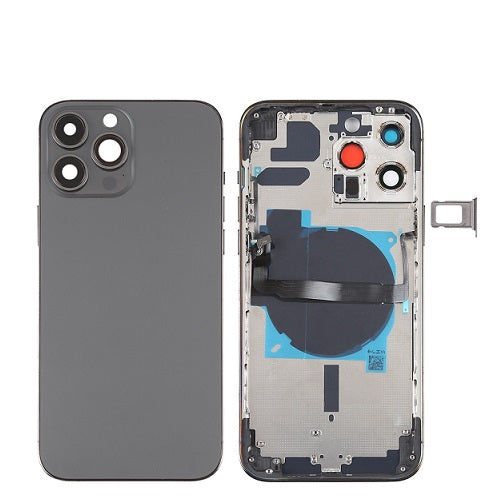 IPHONE 13PRO BACK HOUSING WITH POWER FLEX BLACK
