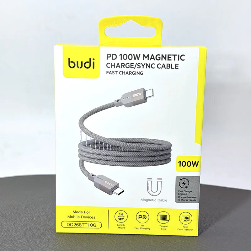Budi DC268TT10G 1M 100W Type-C to C Magnetic Cable