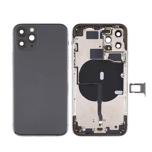 IPHONE 11PRO MAX BACK HOUSING WITH VOLUME POWER FLEX BLACK