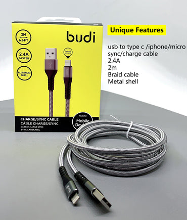 Budi 2m Lightning i5 cable DC197L20H