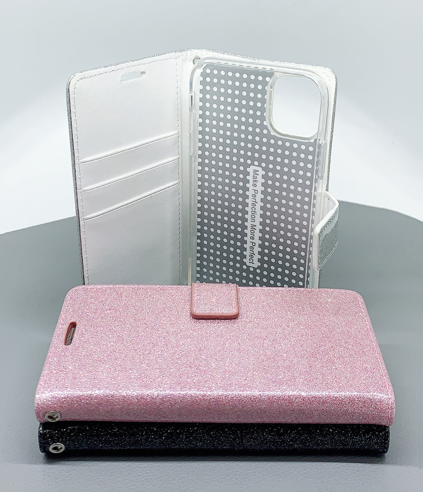iPhone 11pro max 6.5 glitter Bluemoon wallet case