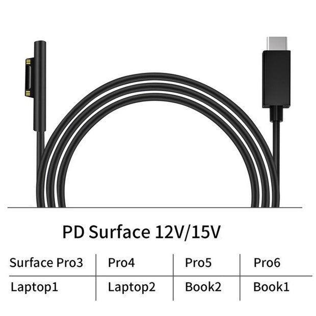 Surface book 1.8m PD charging cable pro3/4/5