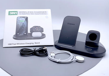 Maxguard 15W 3 in 1 wireless charger stand (for phone,apple watch, Airpods2nd/3th/AirPods pro)