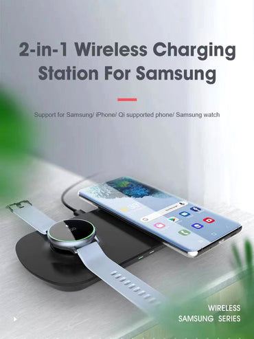 2 in 1 wireless charger charging station for Samsung watch WA09