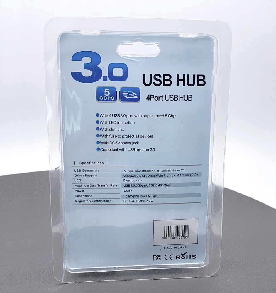 3.0 4 Ports 1.2m USB HUB adapter 24D