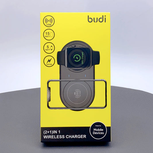 Budi 15W wireless charger M8J3500 (working for iOS phone/ apple watch and android system phone )