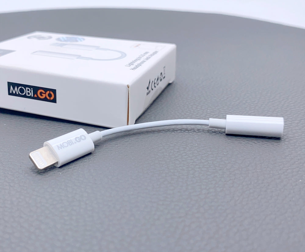 Mobigo 12cm lightning to 3.5mm Aux headphone jack adapter GO62AL