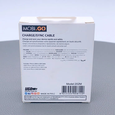 Mobigo 2m 2.4A fast micro cable 202M