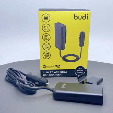 Budi 1.5m PD 100W QC 3.0 car charger CC069B (Support laptops /MacBook /phones)