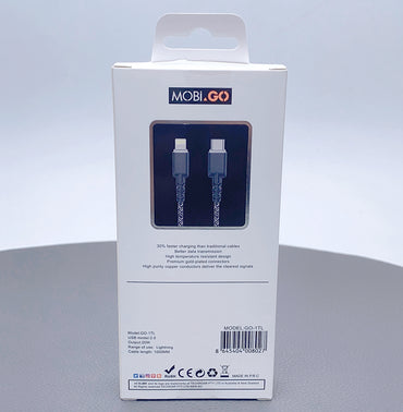 Mobigo 1m nylon PD 20W Type-C to lightning cable GO1TL