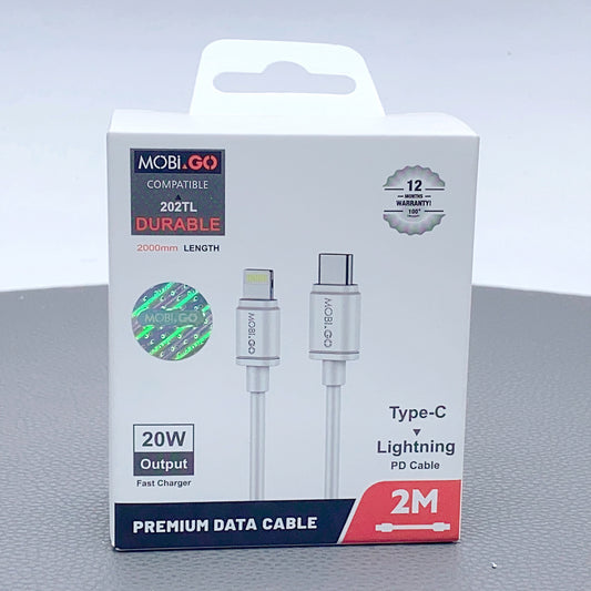 Mobigo 2m PD 20W Type-C to lightning cable 202TL