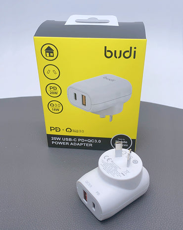 Budi QC 3.0 PD 2OW wall charger AC339VAW