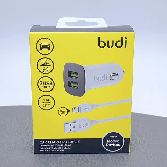 Budi 1m car charger with micro cable CC631MW