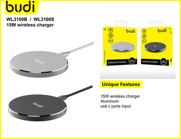 Budi 10w metal wireless charger 3A3100