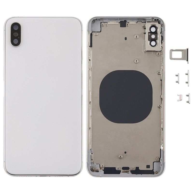 IPHONE XS MAX BACK HOUSING WITH BUTTONS INSTALLED WHITE