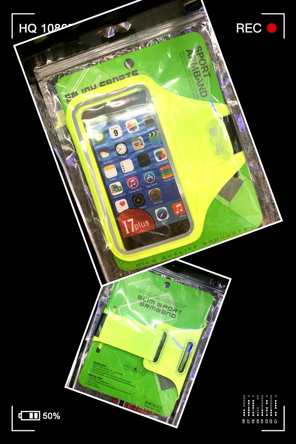 Running sport phone armband with key and headphone slot