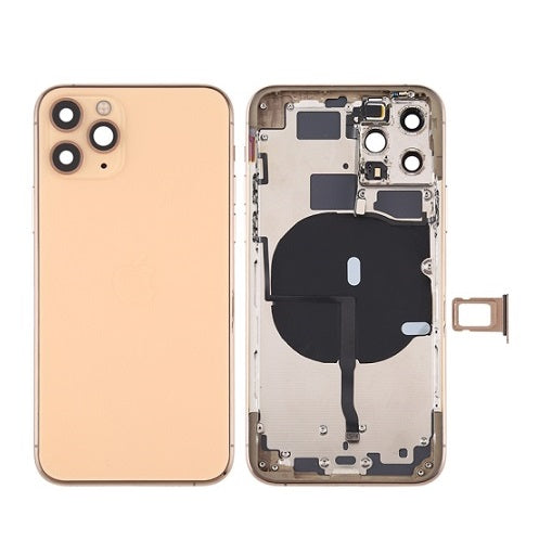 IPHONE 11PRO MAX BACK HOUSING WITH VOLUME POWER FLEX GOLD