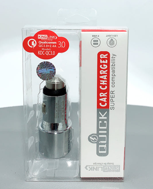 Kinglink 2 USB light quick car charger KDCQC3.0