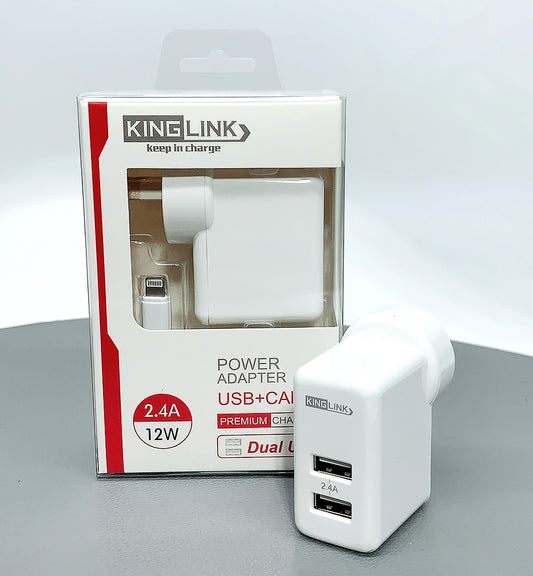 Kinglink dual USB home charger with lightning cable M8J906L