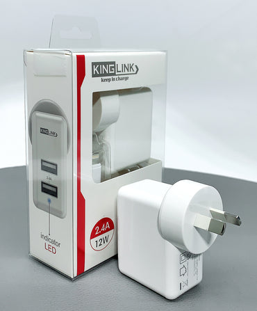 Kinglink dual USB home charger with lightning cable M8J906L