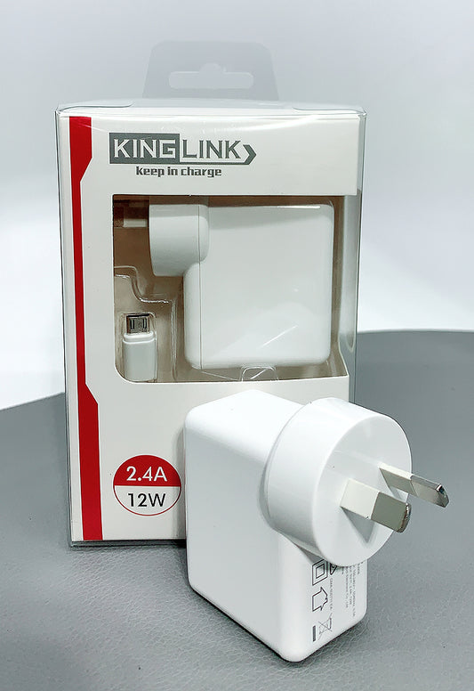 Kinglink dual USB home charger with micro cable M8J906M