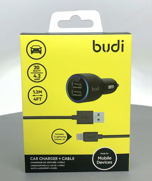 Budi 4.2A car charger with i5 cable