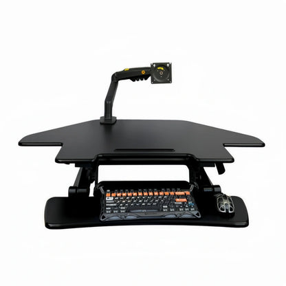 ONLINE Sit Stand Desk Adjustable Riser Ergonomic Work Station Corner 1000x600mm GLD07T
