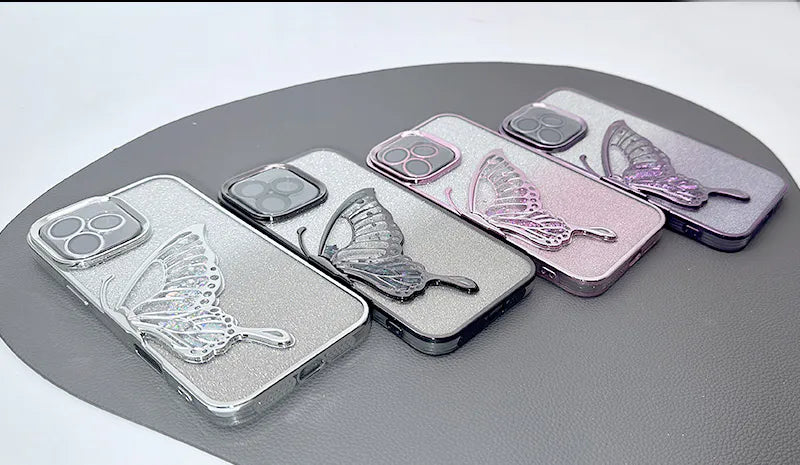 Case for iPhone 17 Pro max 6.9 Kinglink Glitter Sandy Butterfly