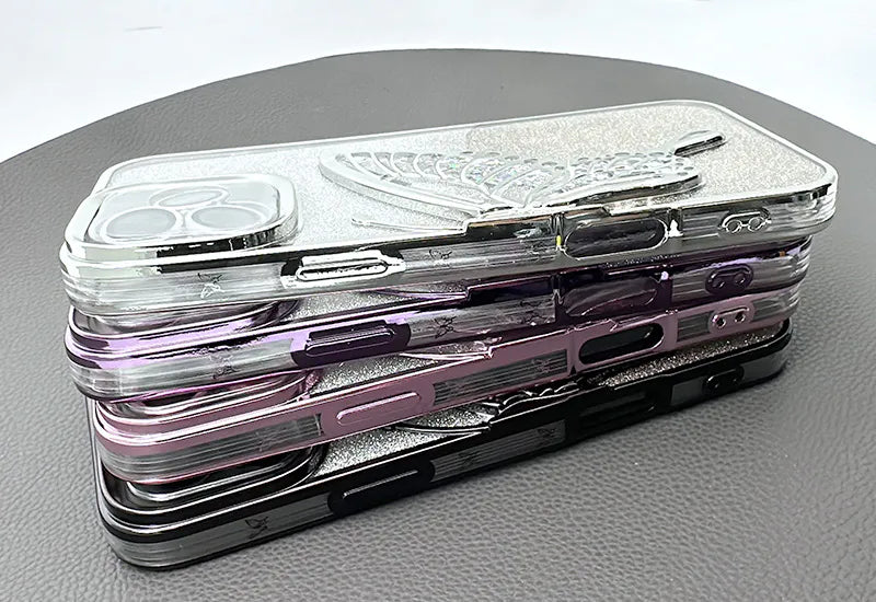 Case for iPhone 17 Pro max 6.9 Kinglink Glitter Sandy Butterfly