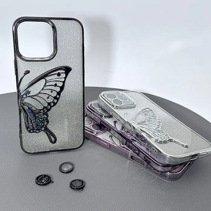 Case for iPhone 17 Pro max 6.9 Kinglink Glitter Sandy Butterfly