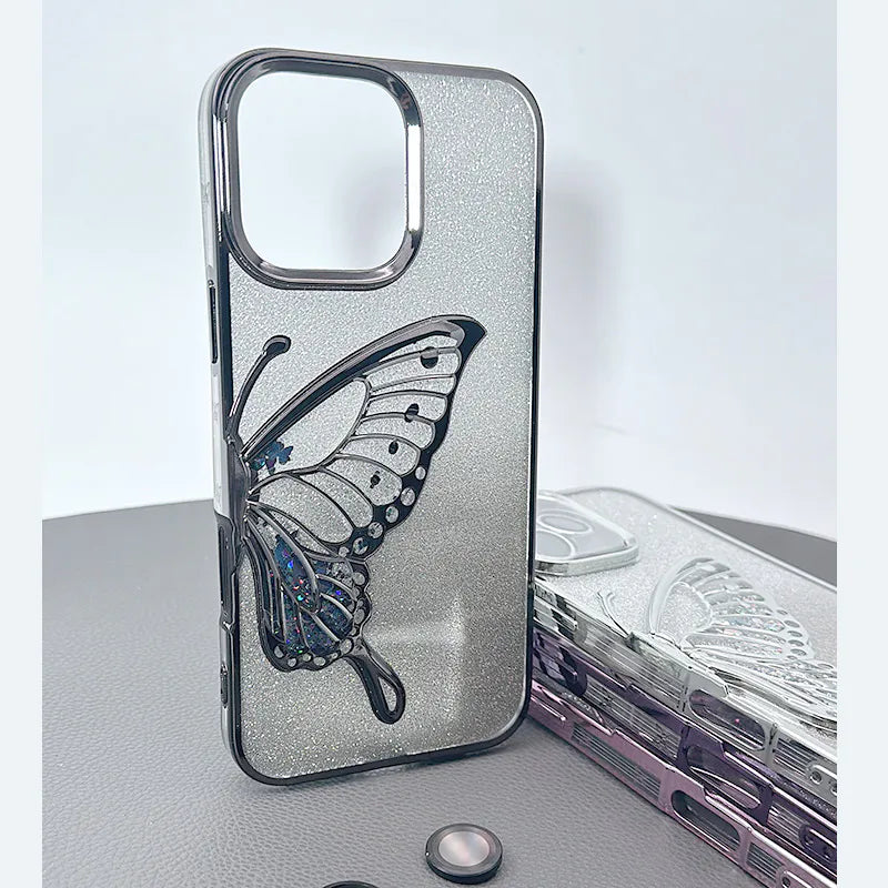 Case for iPhone 17 Pro max 6.9 Kinglink Glitter Sandy Butterfly