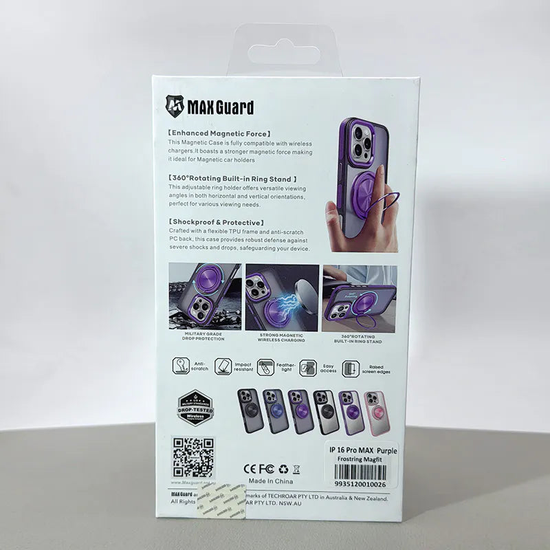 Case for Iphone 15 Pro 6.1 Frostring MagFit 360 Ring Holder