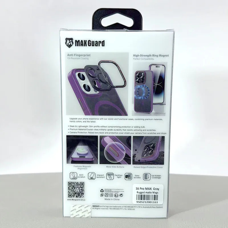 Case for iPhone 16 6.1 Maxguard Matte Rugged MagFit