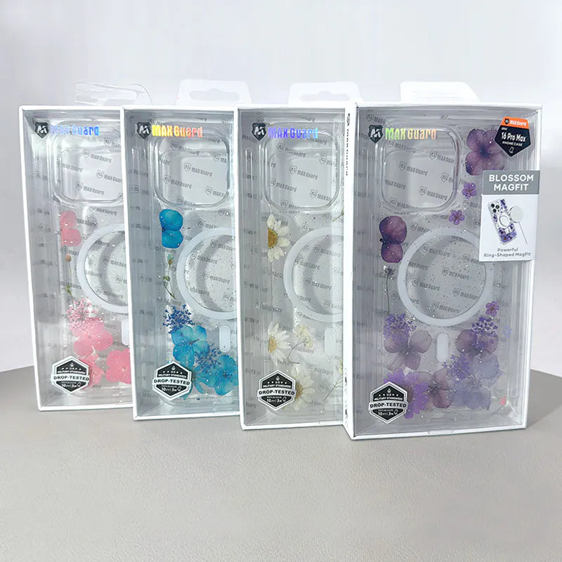 Case for Iphone 14 Plus / 15 Plus 6.7 Kinglink Real Flower Blossom MagFit