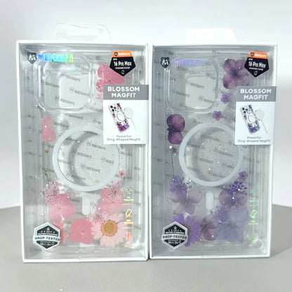 Case for Iphone 14 Pro max 6.7 Kinglink Real Flower Blossom MagFit