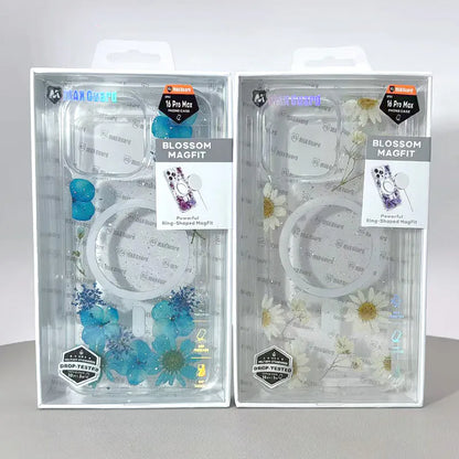 Case for iPhone 16 6.1 Kinglink Real Flower Blossom MagFit