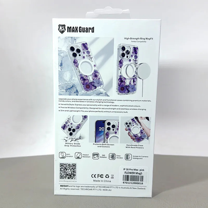 Case for iPhone 16 6.1 Kinglink Real Flower Blossom MagFit