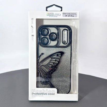 Case for iPhone 17 Pro max 6.9 Kinglink Glitter Sandy Butterfly