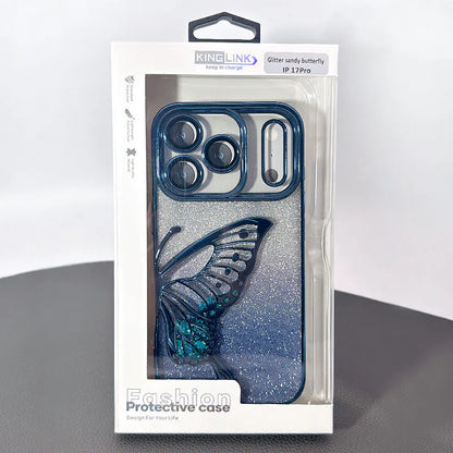 Case for iPhone 17 Pro max 6.9 Kinglink Glitter Sandy Butterfly
