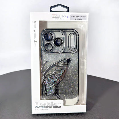 Case for iPhone 17 Pro max 6.9 Kinglink Glitter Sandy Butterfly