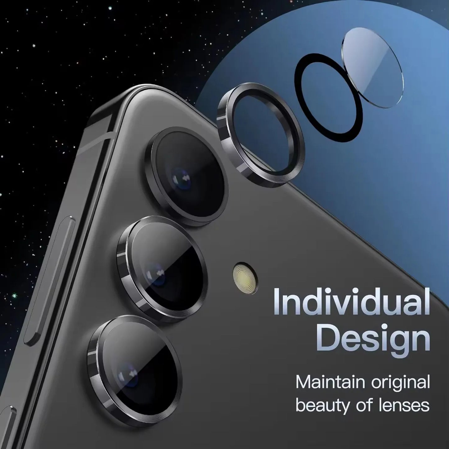 Alloy Lens shield camera ring screen protector for Samsung