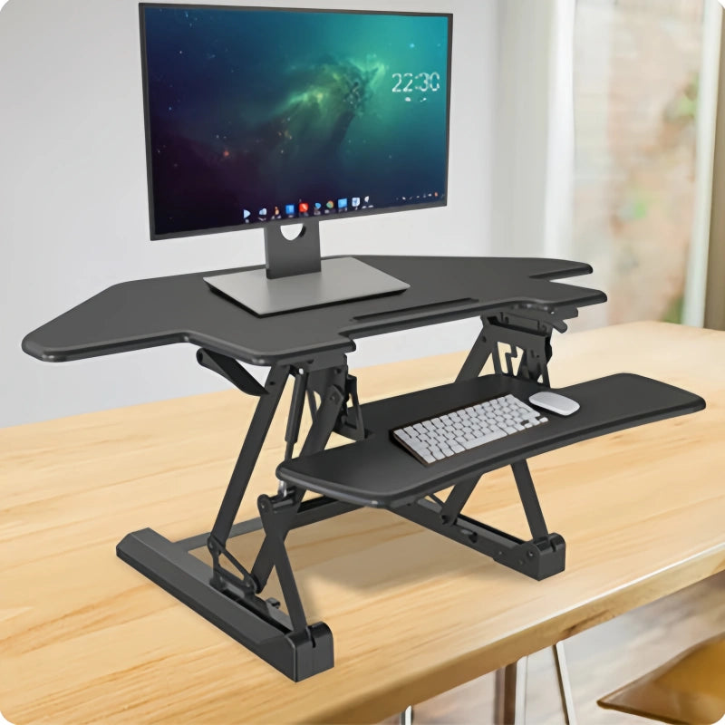 ONLINE Sit Stand Desk Adjustable Riser Ergonomic Work Station Corner 1000x600mm GLD07T
